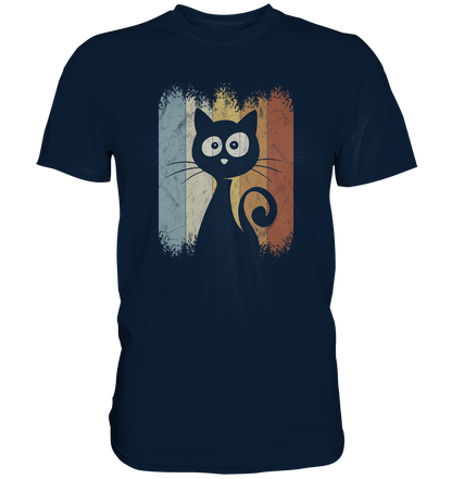 Retro Katze Silhouette - Premium Shirt