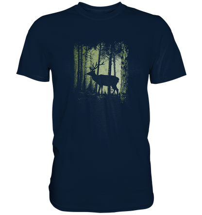 Hirsch im Zwielicht Wald - Premium Shirt