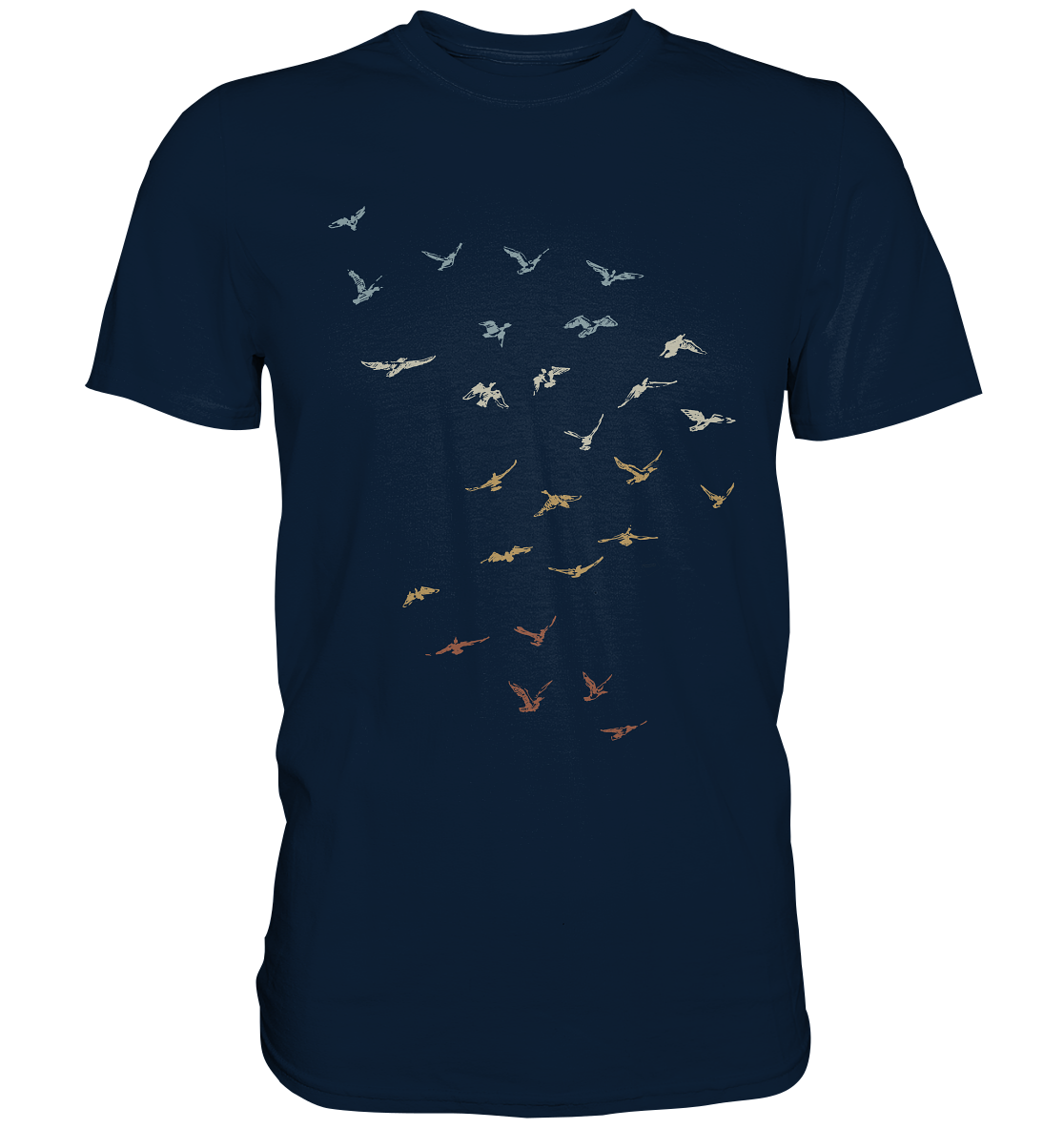 Retro Vogel Schwarm - Premium Shirt
