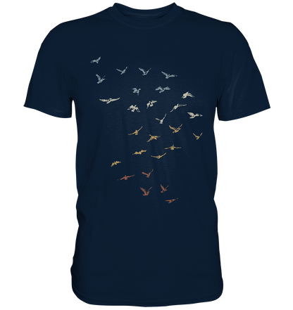Retro Vogel Schwarm - Premium Shirt