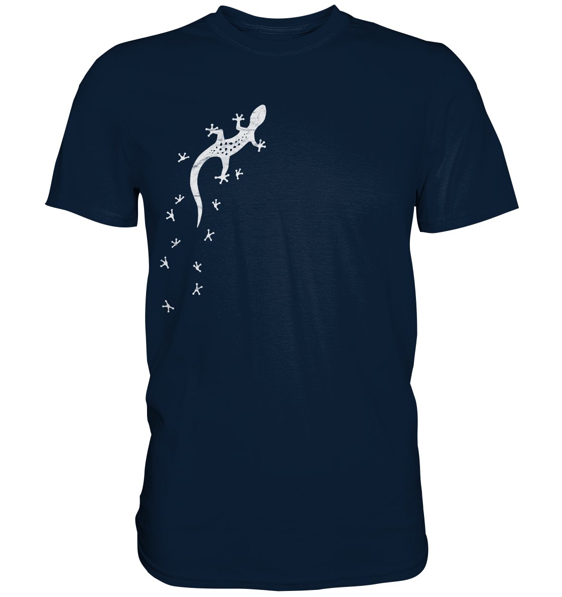 Gecko Eidechse Silhouette hell - Premium Shirt