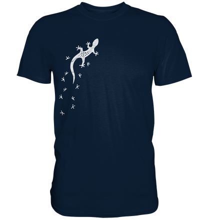 Gecko Eidechse Silhouette hell - Premium Shirt