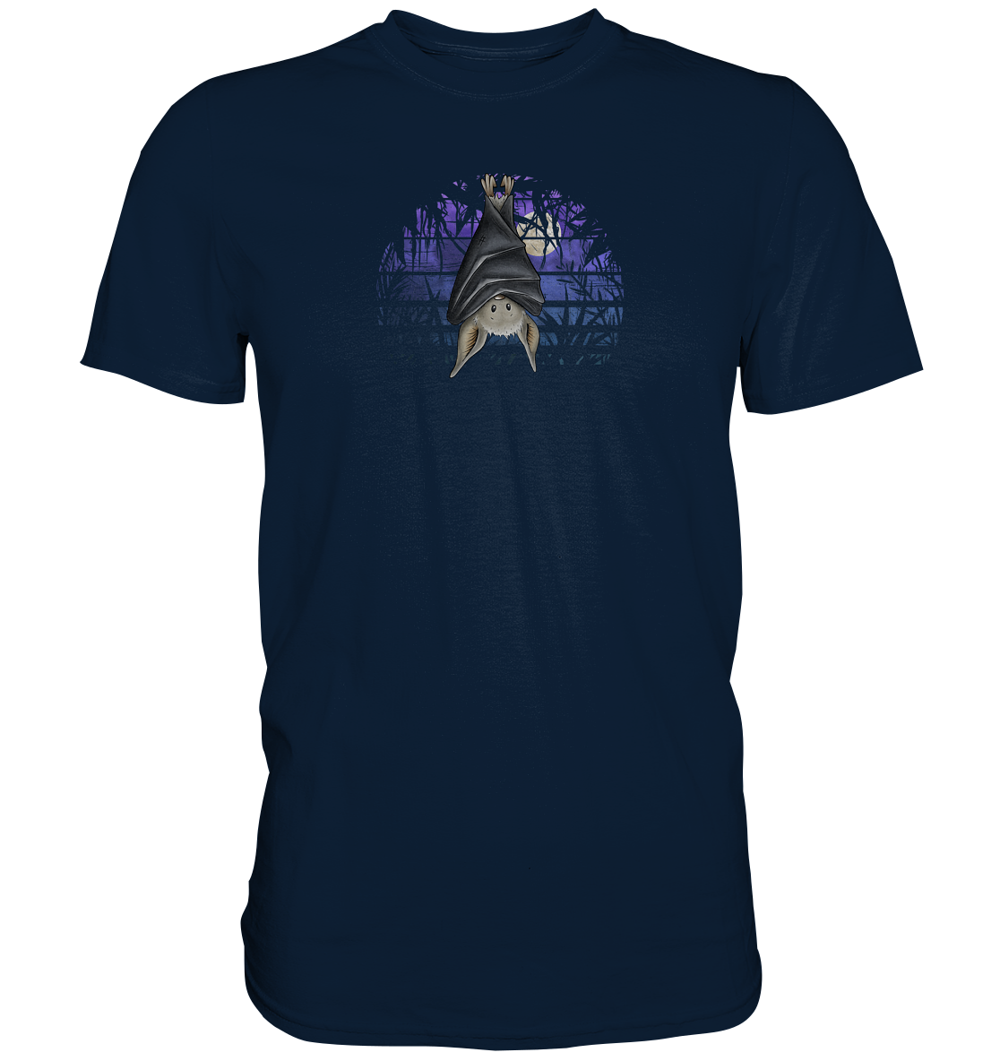 Fledermaus in blauer Nacht - Premium Shirt