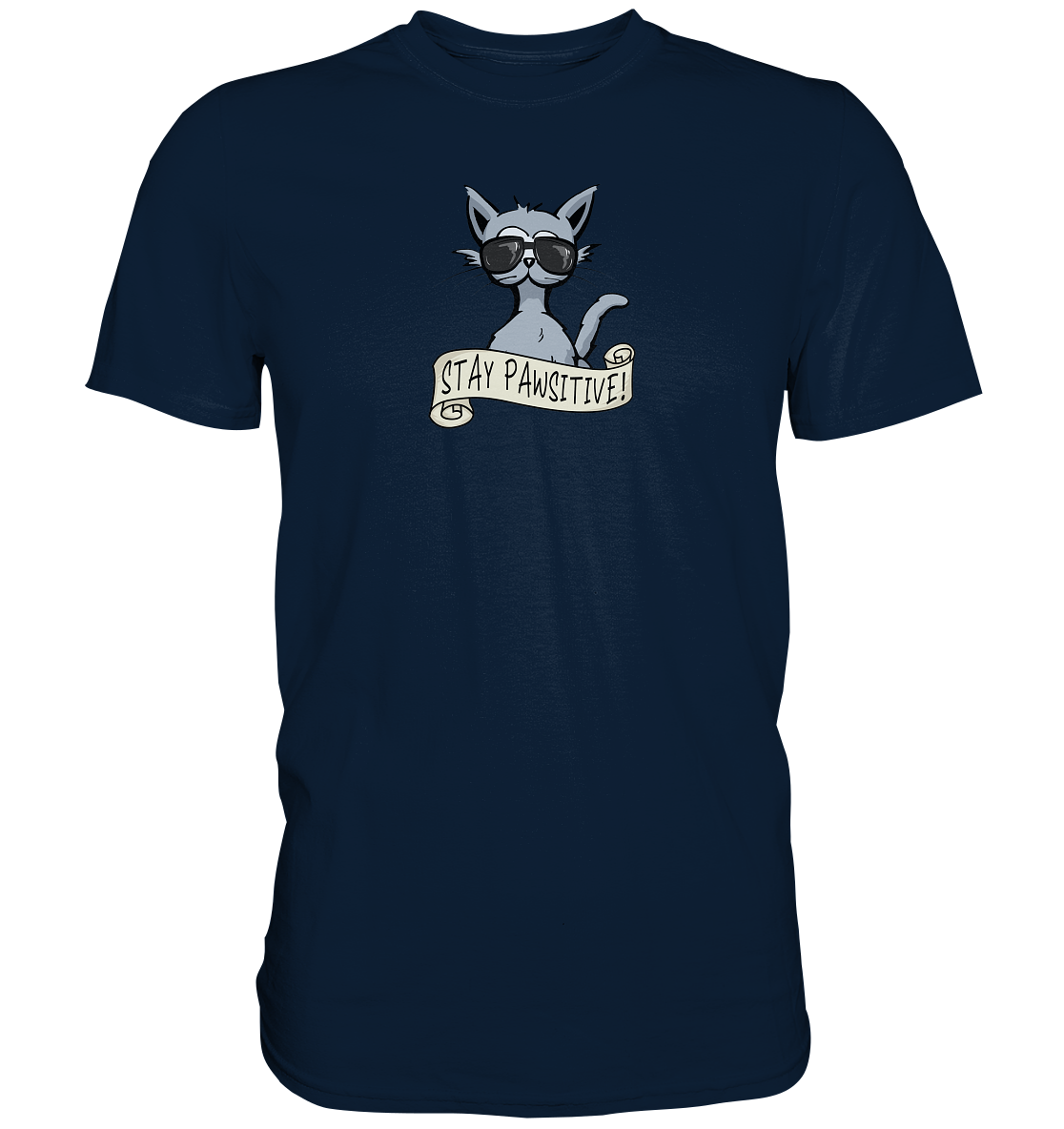 Stay Pawsitive Bleib lässig Hipster Katze - Premium Shirt