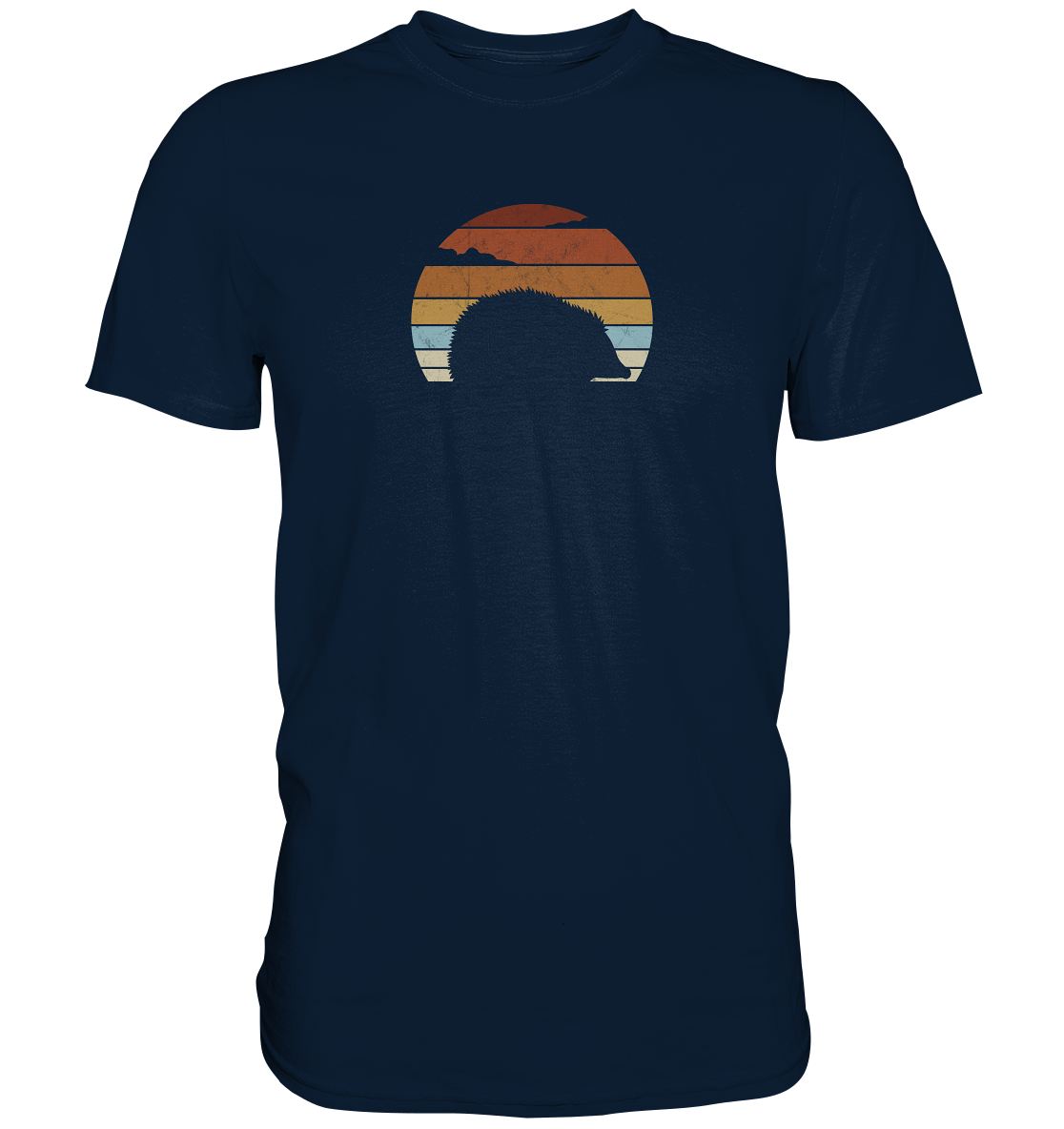 Retro Igel Silhouette im Sonnenuntergang - Premium Shirt