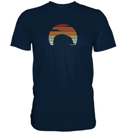 Retro Igel Silhouette im Sonnenuntergang - Premium Shirt
