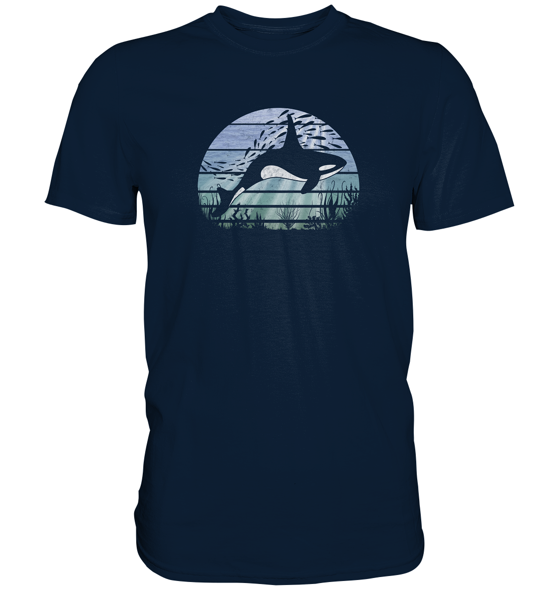 Retro Tiefsee Schwertwal Orca - Premium Shirt