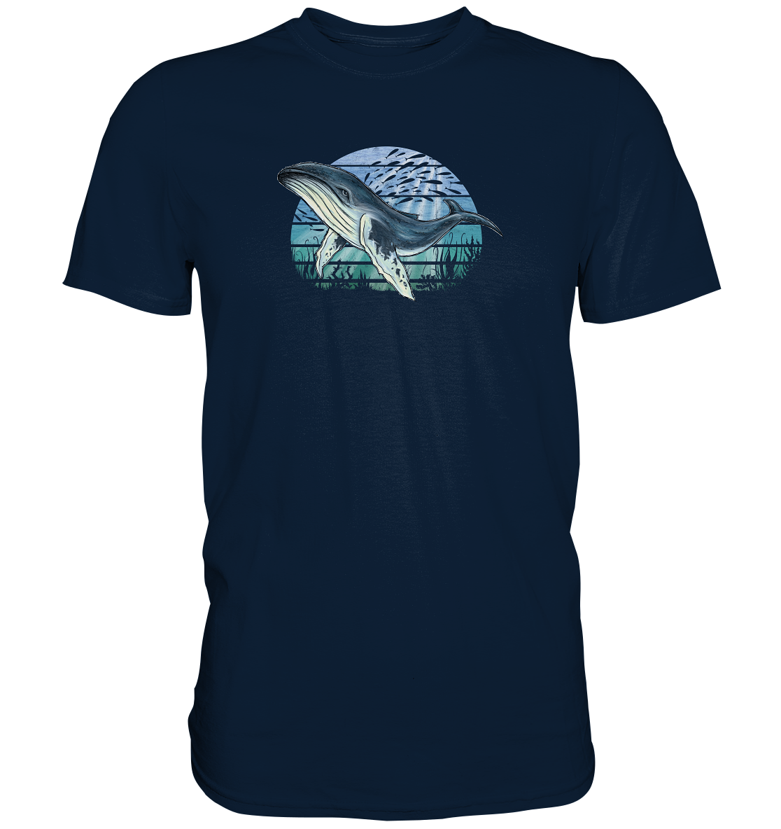 Retro Unterwasser Buckelwal - Premium Shirt