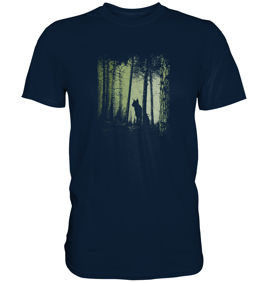 Luchs Wildkatze im Zwielicht Wald - Premium Shirt