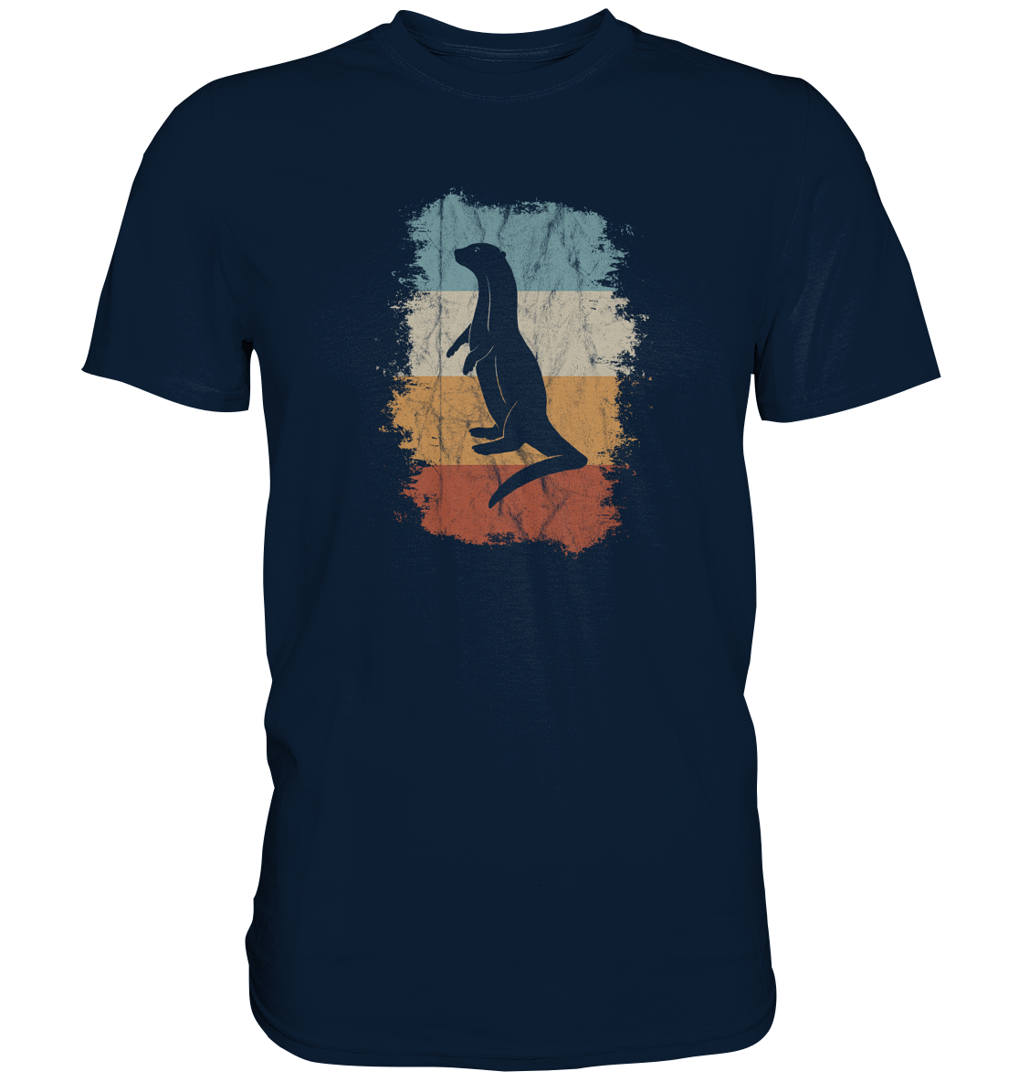 Retro Otter Fischotter Silhouette - Premium Shirt