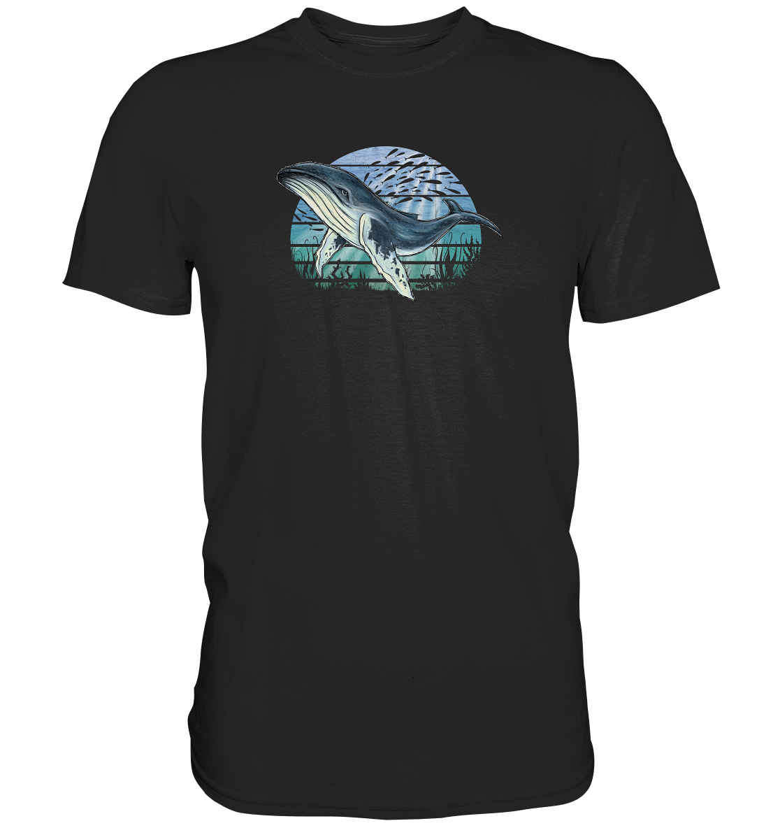 Retro Unterwasser Buckelwal - Premium Shirt