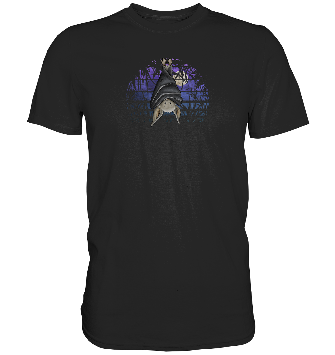 Fledermaus in blauer Nacht - Premium Shirt