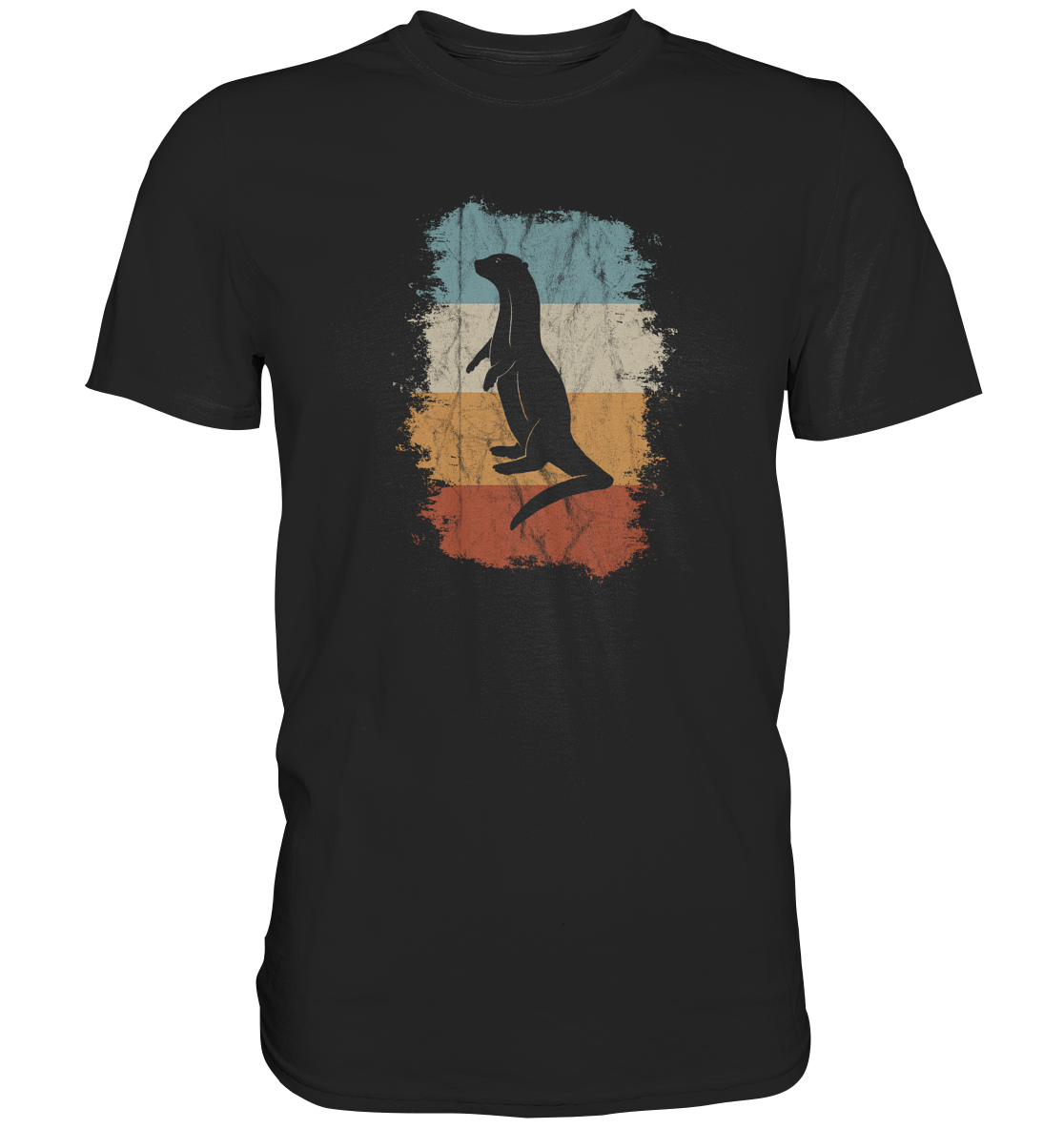 Retro Otter Fischotter Silhouette - Premium Shirt