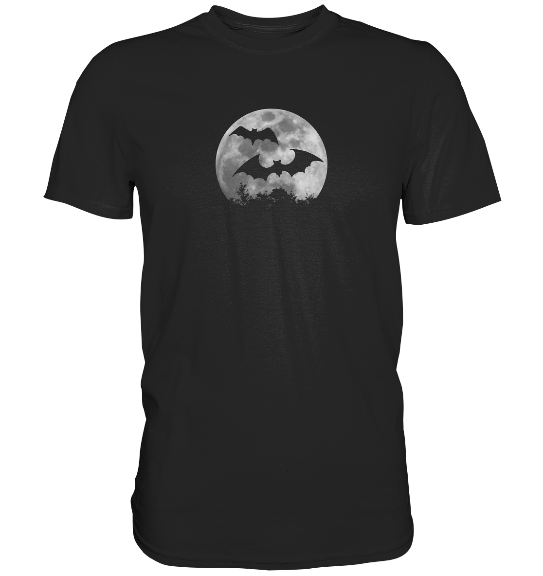 Fledermaus Silhouetten bei Vollmond - Premium Shirt