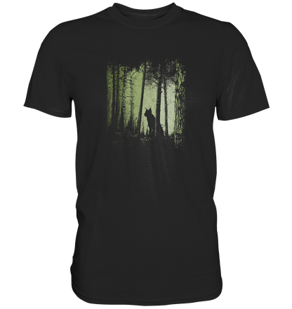 Luchs Wildkatze im Zwielicht Wald - Premium Shirt