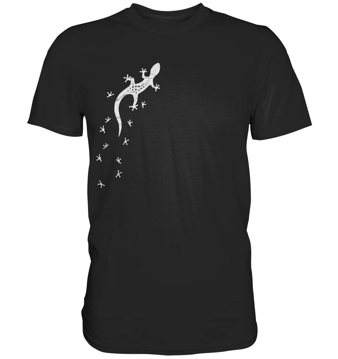 Gecko Eidechse Silhouette hell - Premium Shirt