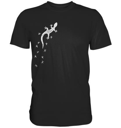 Gecko Eidechse Silhouette hell - Premium Shirt