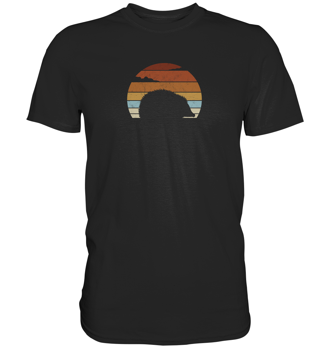 Retro Igel Silhouette im Sonnenuntergang - Premium Shirt