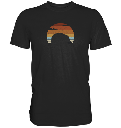 Retro Igel Silhouette im Sonnenuntergang - Premium Shirt