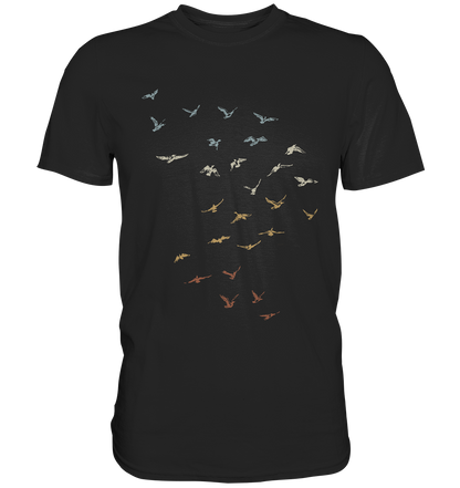 Retro Vogel Schwarm - Premium Shirt