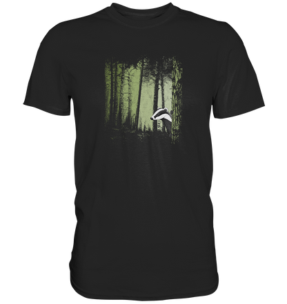 frecher Dachs im Zwielicht Wald - Premium Shirt