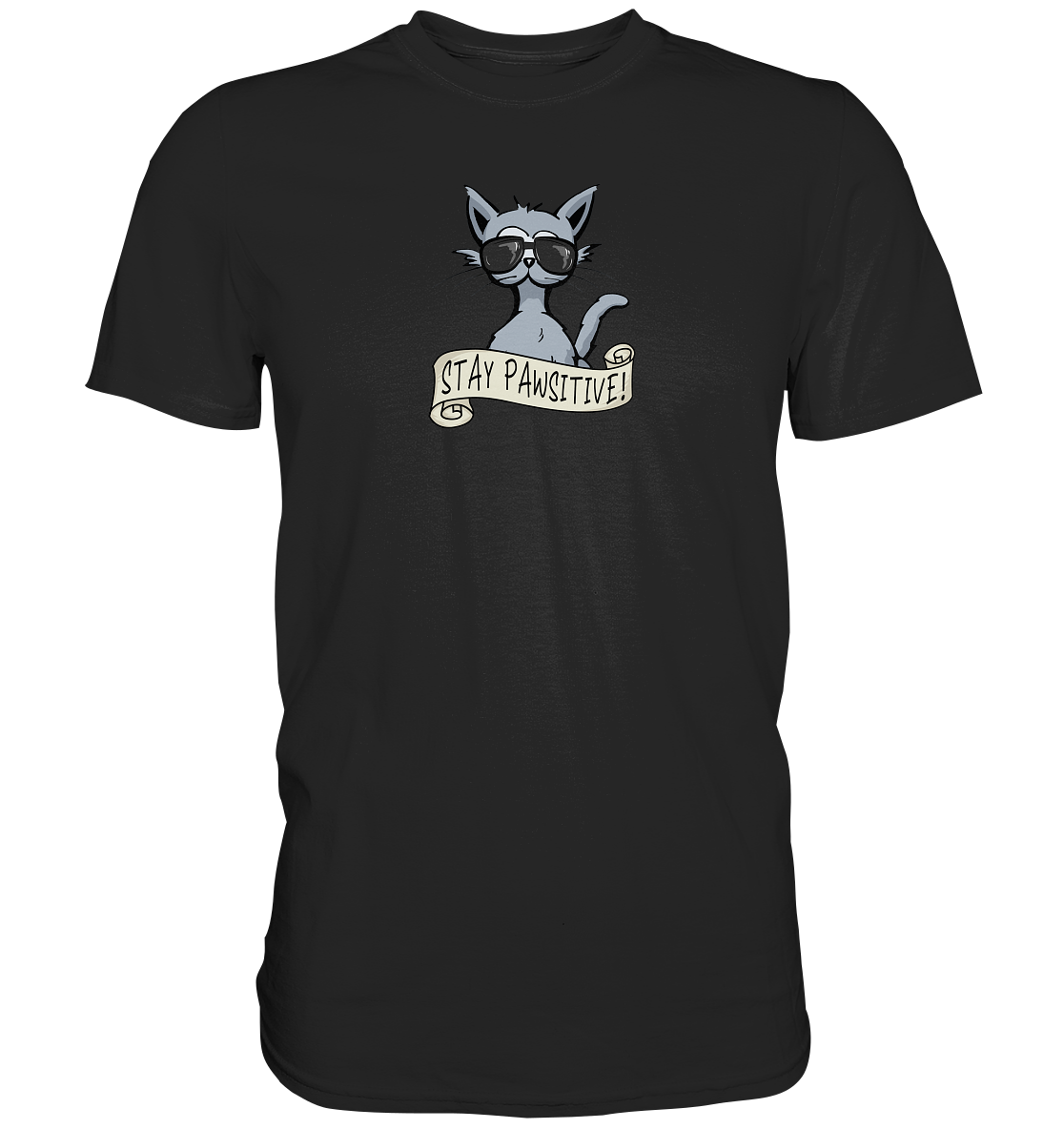 Stay Pawsitive Bleib lässig Hipster Katze - Premium Shirt