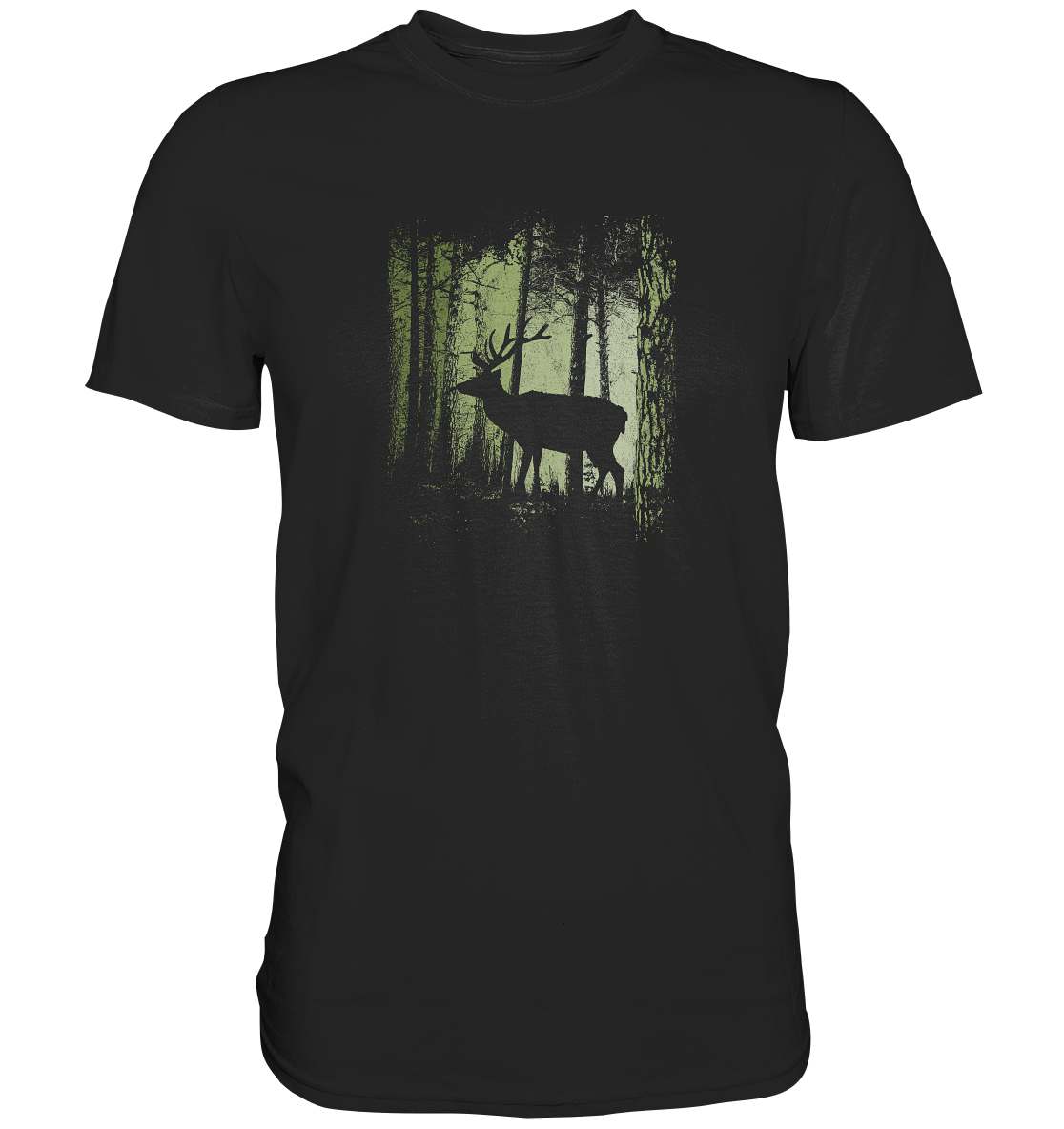Hirsch im Zwielicht Wald - Premium Shirt