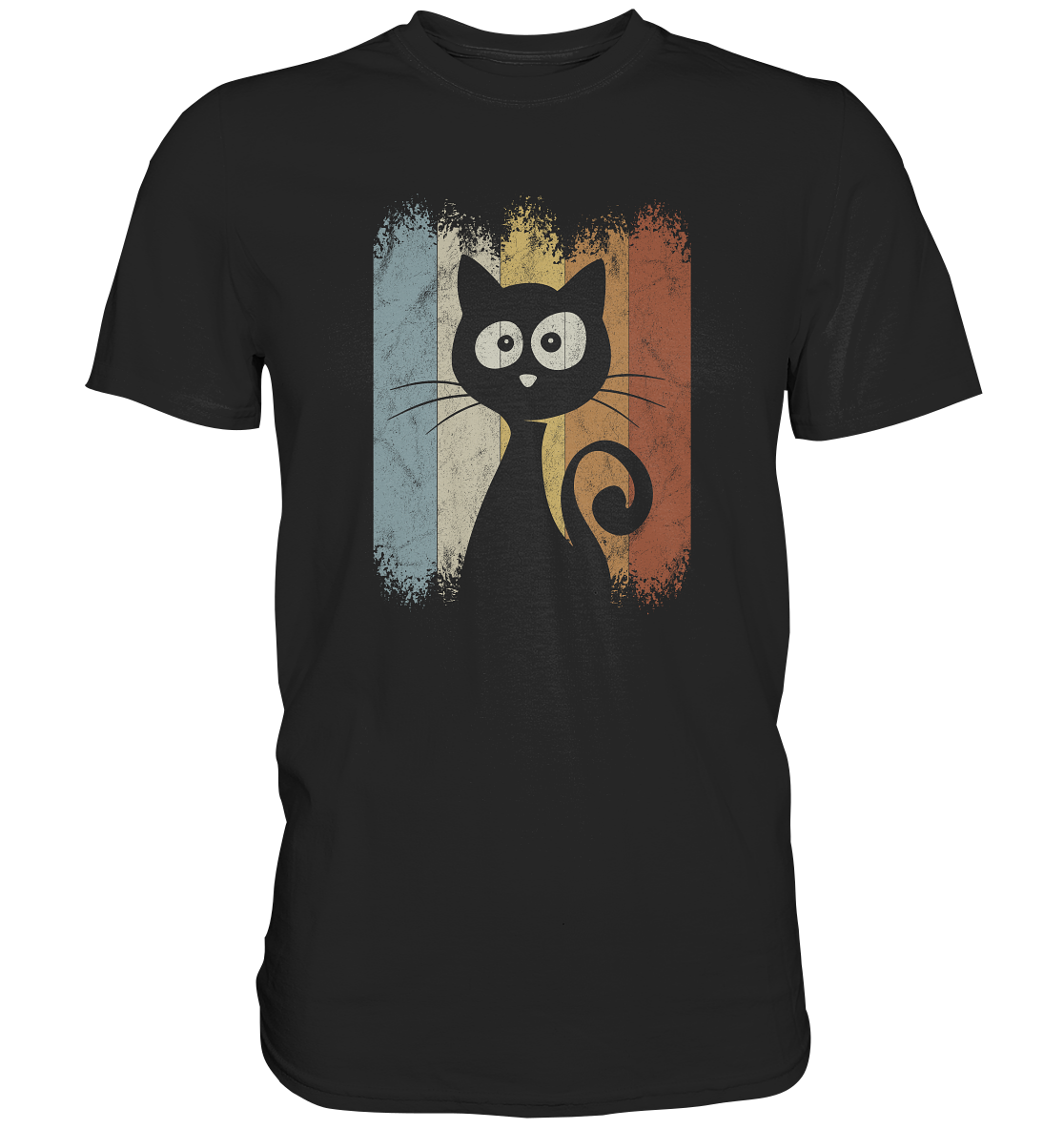 Retro Katze Silhouette - Premium Shirt