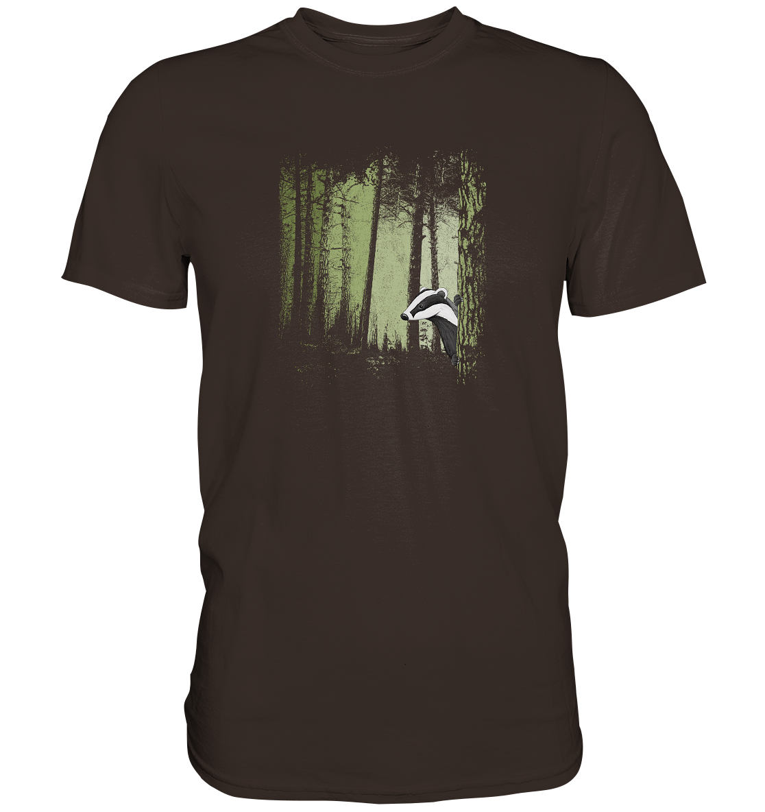 frecher Dachs im Zwielicht Wald - Premium Shirt