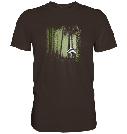 frecher Dachs im Zwielicht Wald - Premium Shirt