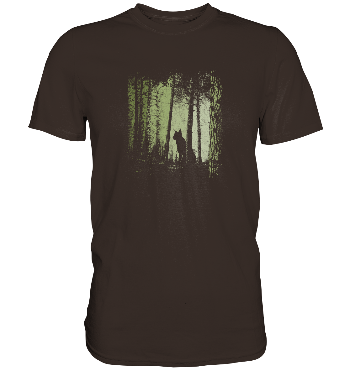Luchs Wildkatze im Zwielicht Wald - Premium Shirt