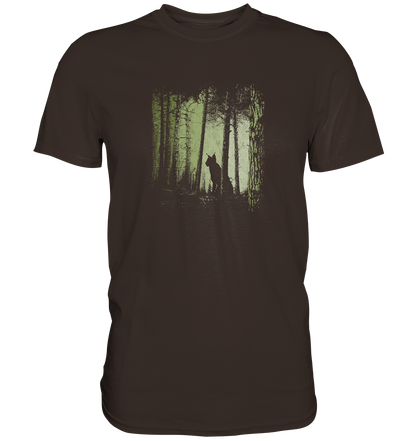 Luchs Wildkatze im Zwielicht Wald - Premium Shirt