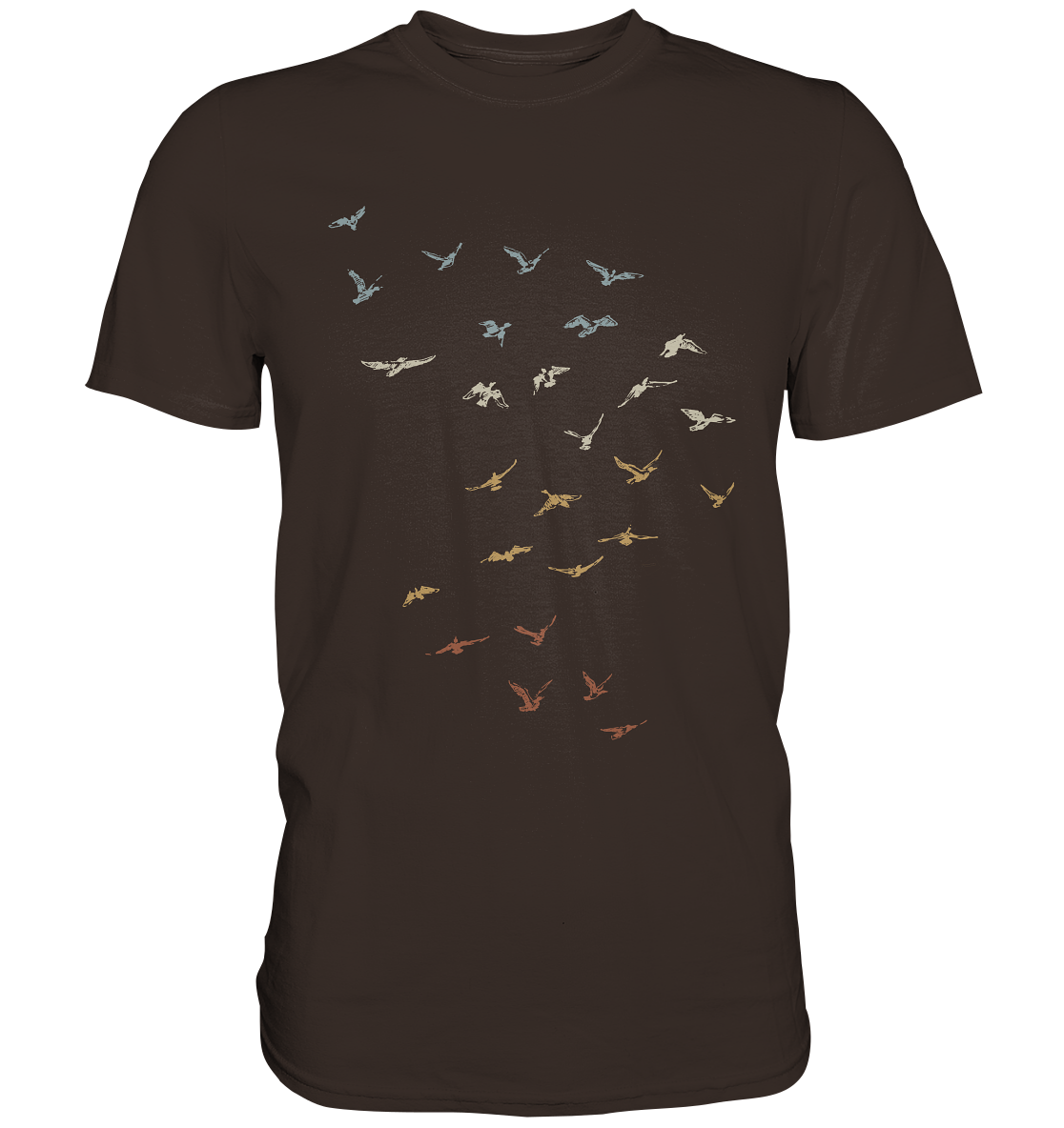 Retro Vogel Schwarm - Premium Shirt