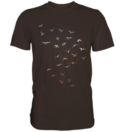 Retro Vogel Schwarm - Premium Shirt