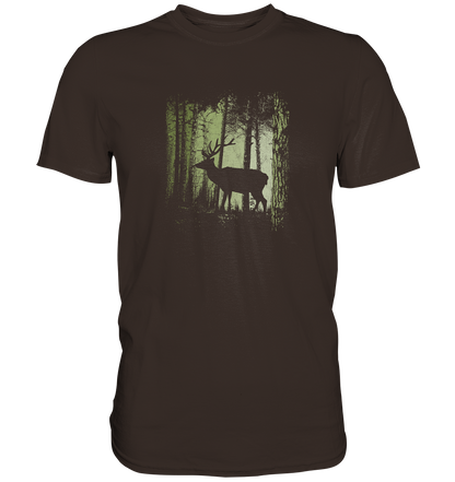 Hirsch im Zwielicht Wald - Premium Shirt