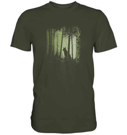 Luchs Wildkatze im Zwielicht Wald - Premium Shirt