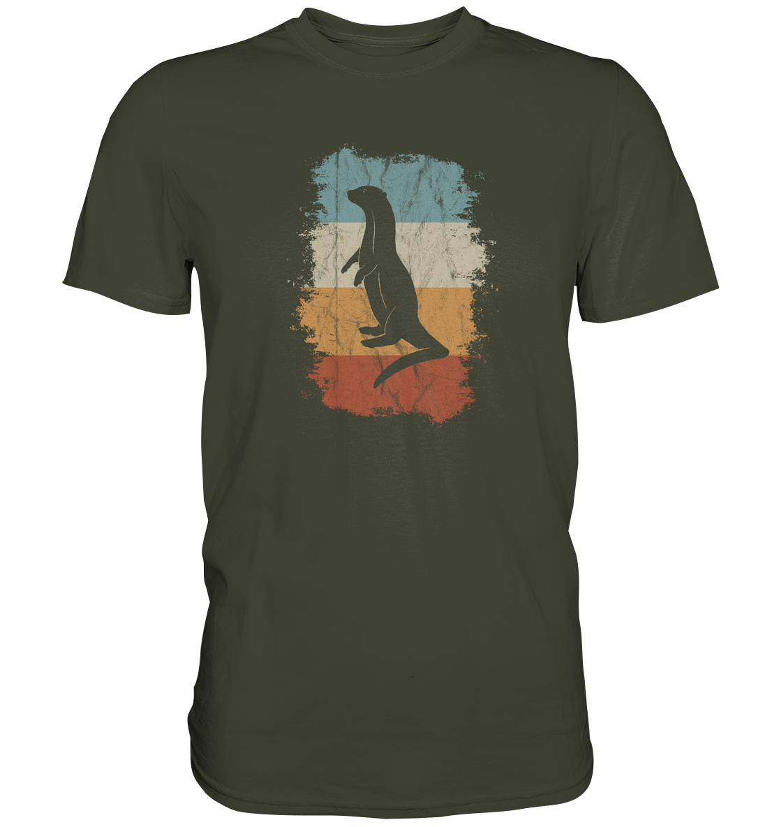 Retro Otter Fischotter Silhouette - Premium Shirt