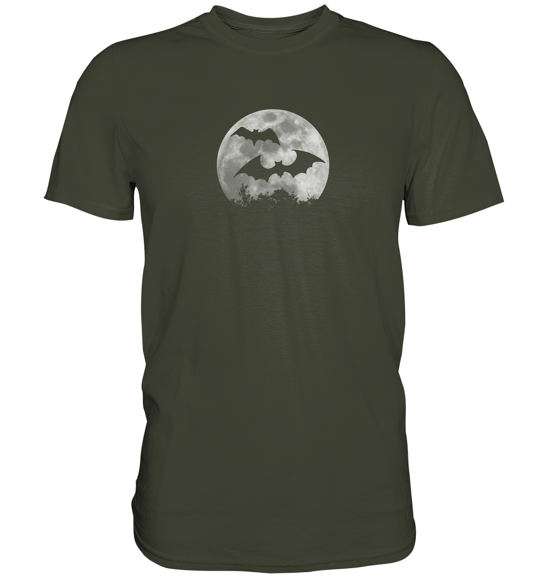 Fledermaus Silhouetten bei Vollmond - Premium Shirt