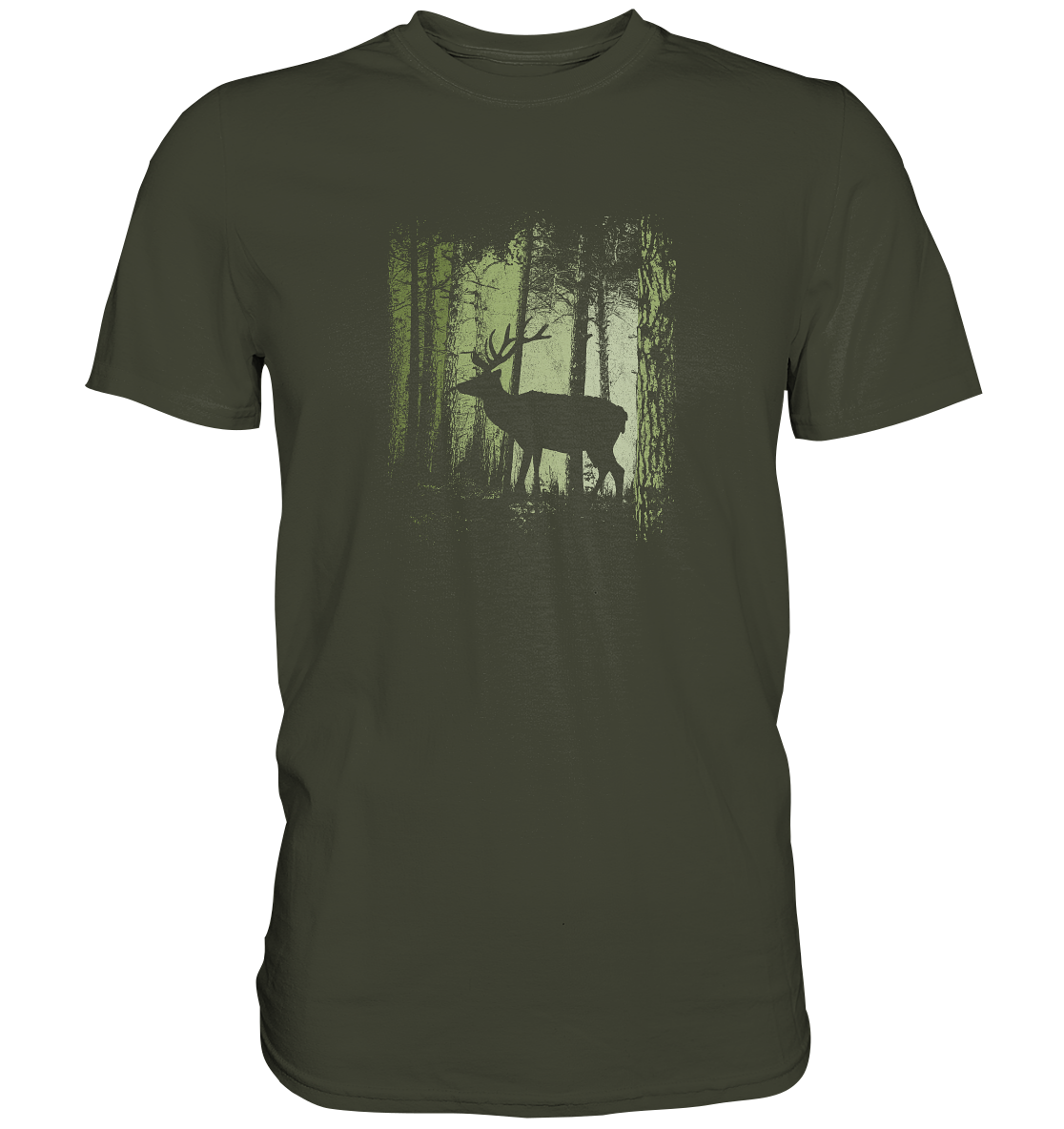 Hirsch im Zwielicht Wald - Premium Shirt