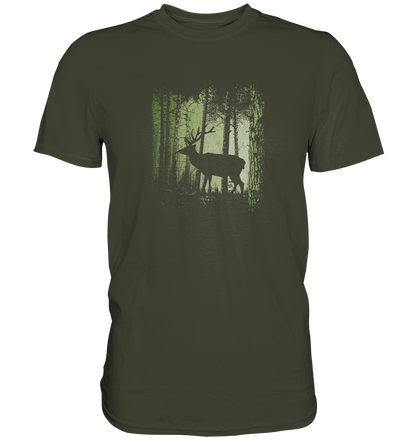 Hirsch im Zwielicht Wald - Premium Shirt