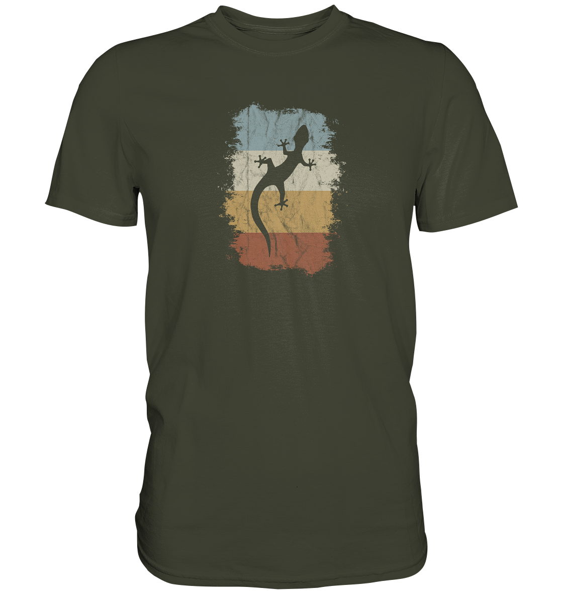 Retro Gecko Salamander Silhouette - Premium Shirt