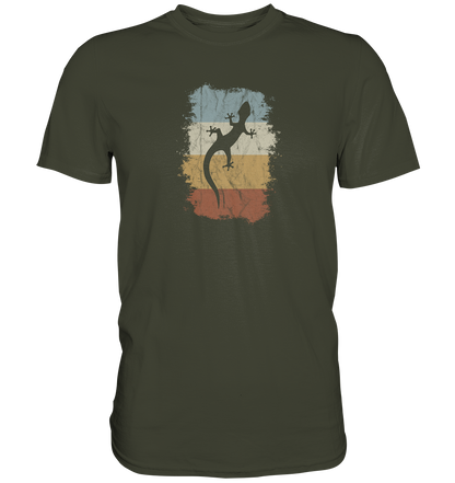 Retro Gecko Salamander Silhouette - Premium Shirt