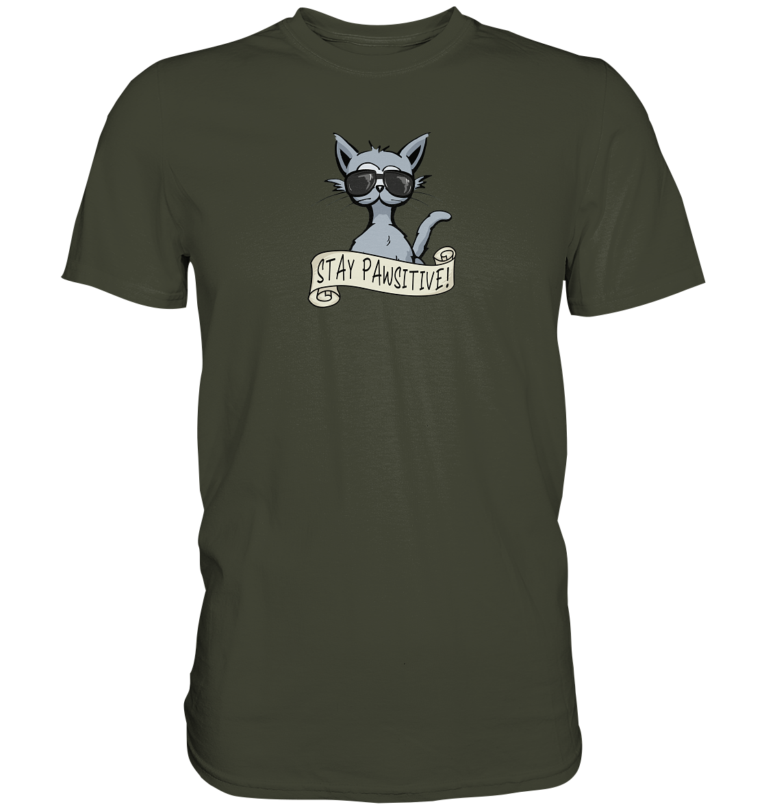 Stay Pawsitive Bleib lässig Hipster Katze - Premium Shirt