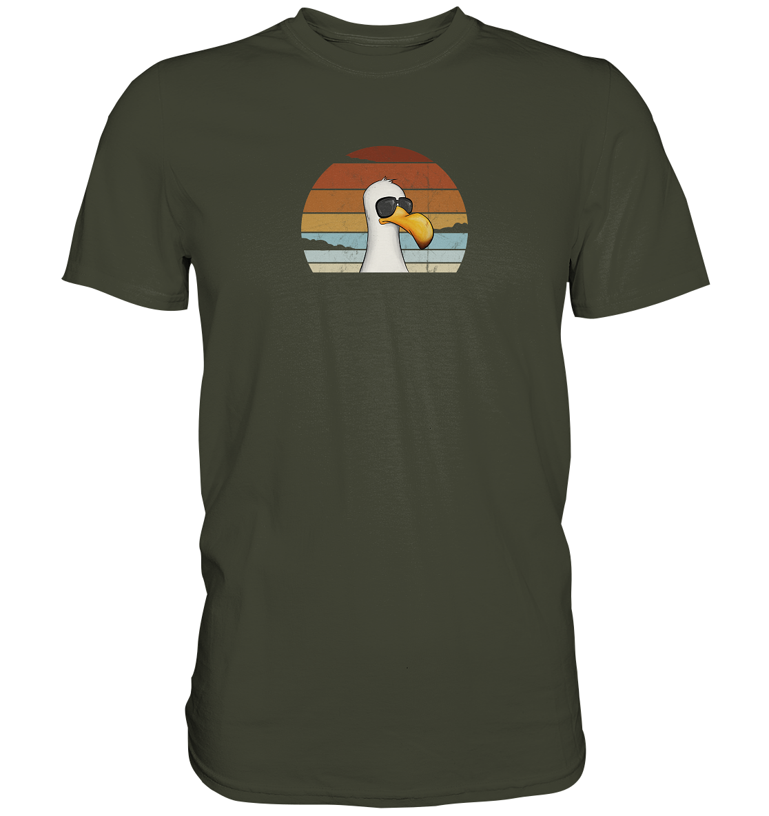 Cool lässige Retro Möwe - Premium Shirt