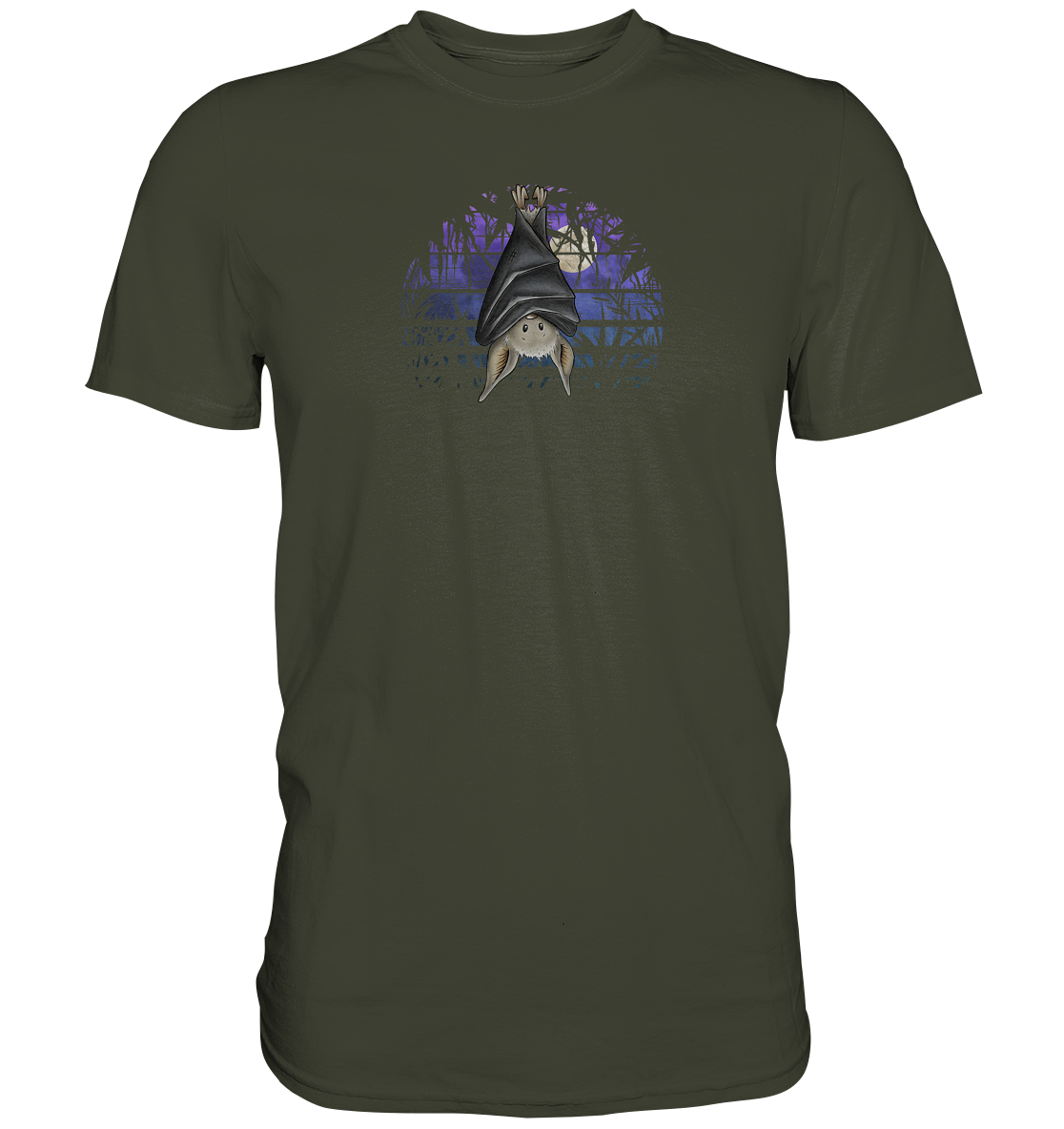 Fledermaus in blauer Nacht - Premium Shirt