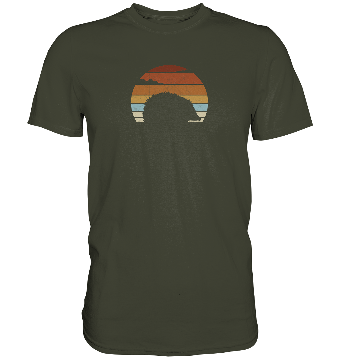 Retro Igel Silhouette im Sonnenuntergang - Premium Shirt
