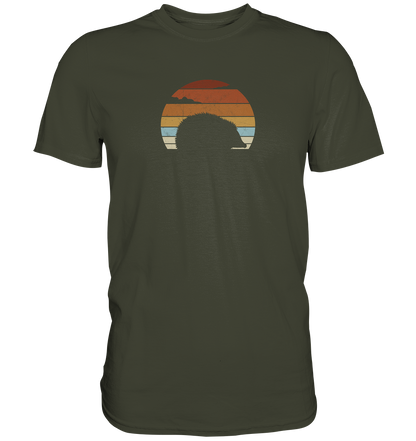 Retro Igel Silhouette im Sonnenuntergang - Premium Shirt