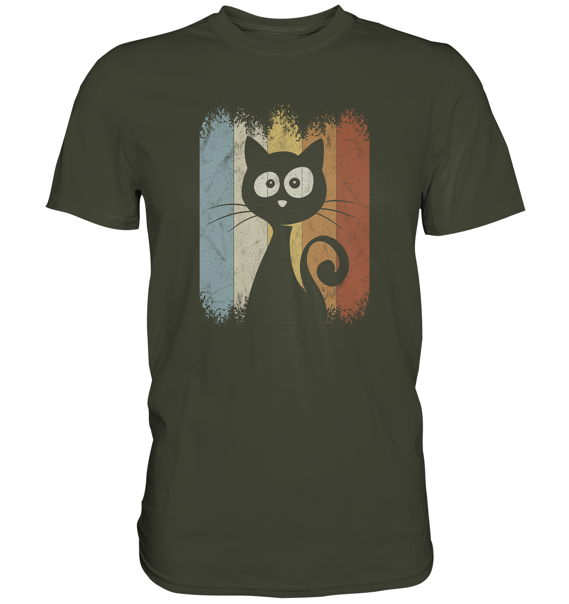 Retro Katze Silhouette - Premium Shirt