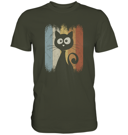 Retro Katze Silhouette - Premium Shirt