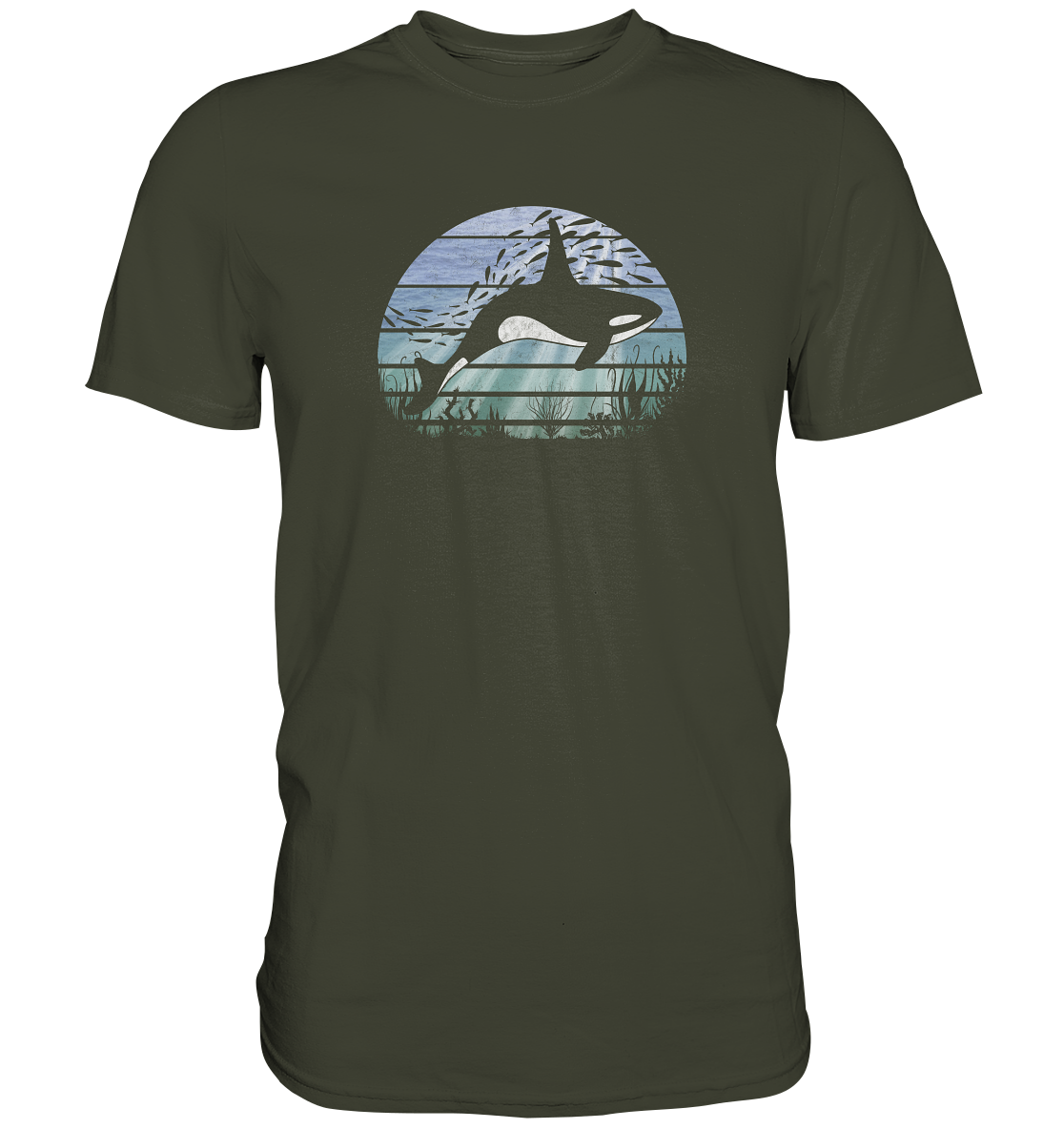 Retro Tiefsee Schwertwal Orca - Premium Shirt